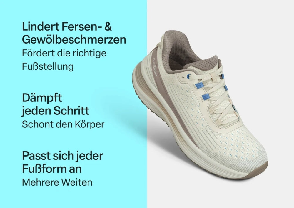 Orthofeet Schnürhalbschuh in Beiger